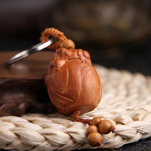 Móc Khóa Gỗ Thủ Công Khắc Hình Ông Thọ