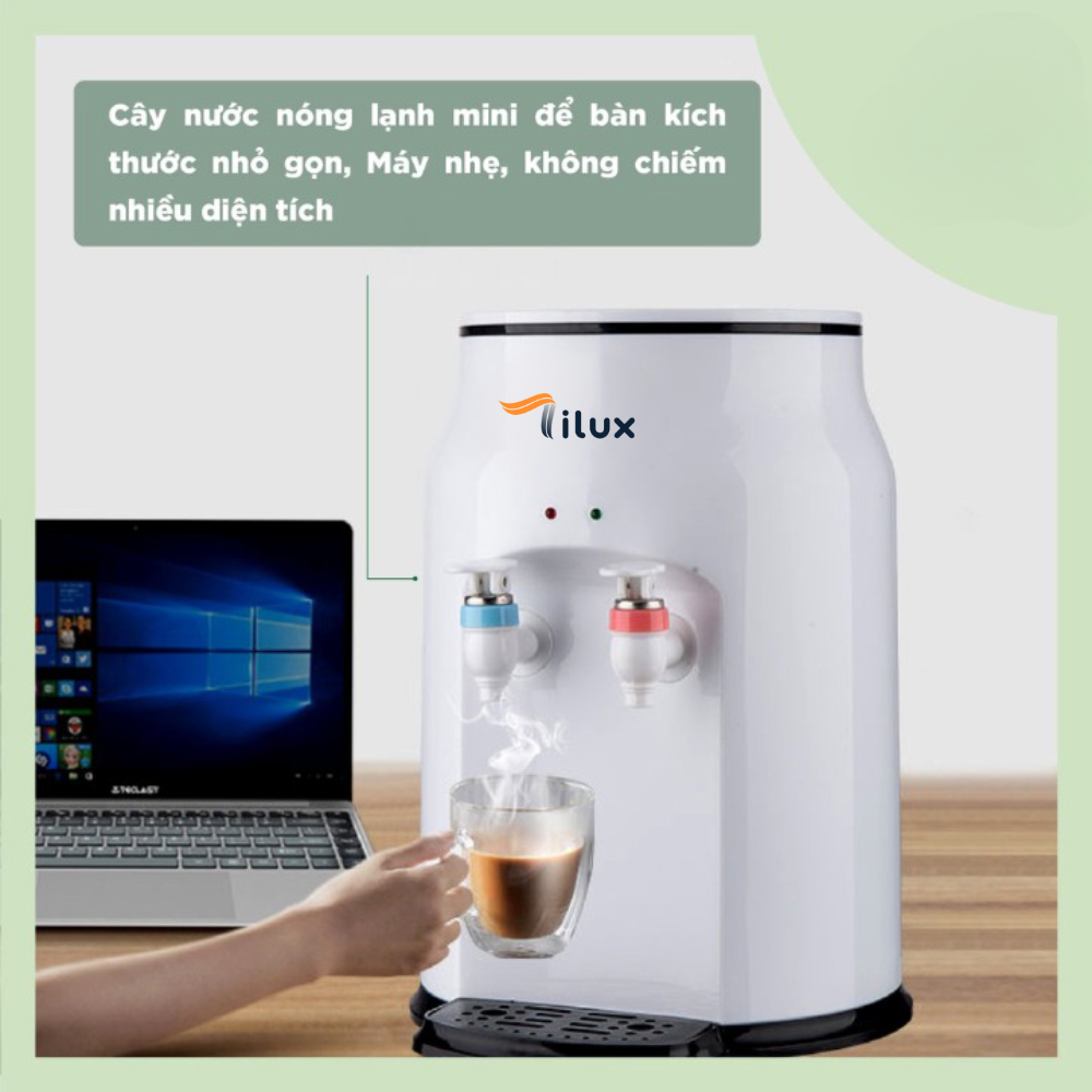 Cây nước nóng lạnh chính hãng Tilux để bàn mini tiết kiệm điện 2 mức 15 và 95 độ C an toàn tiện lợi