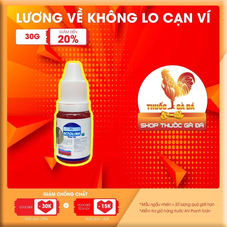Ectoline - 10ml Nhỏ gáy diệt mạt gà dành cho gà đá