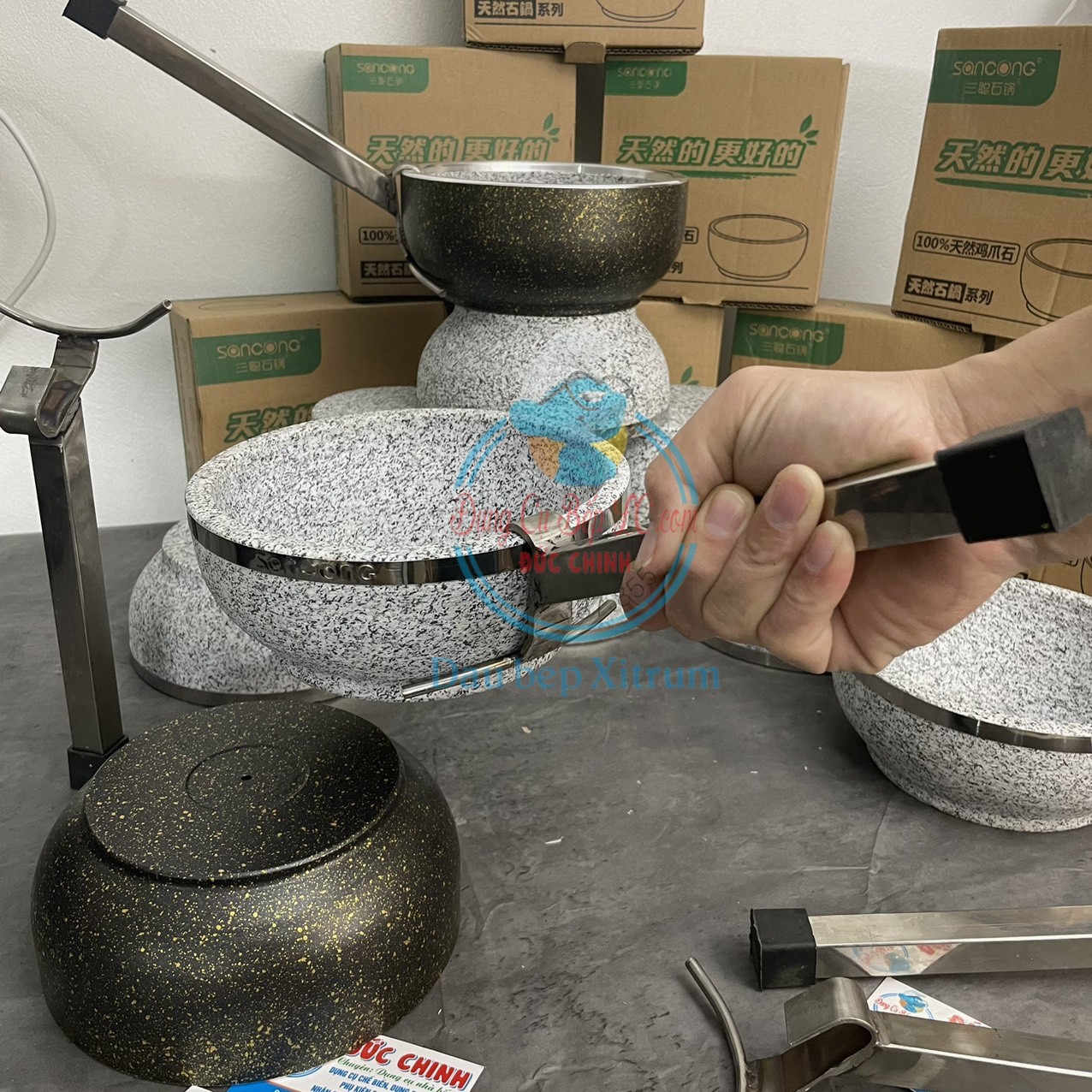 gắp bát đá inox kìm kẹp bát đá phở bát đá