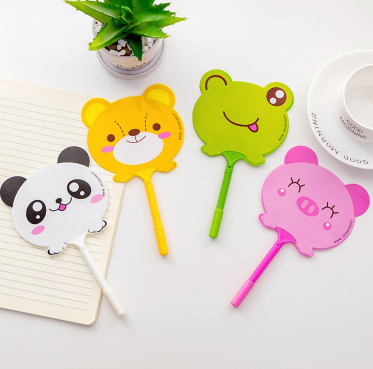 ( 2 CÂY ) BÚT BI HÌNH QUẠT SIÊU DỄ THƯƠNG - mực XANH (Đồ Dùng Dạy Học Miki)