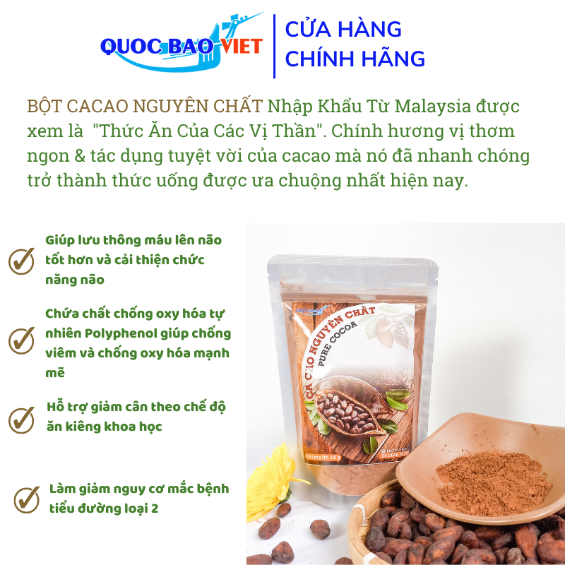Bột Cacao Nguyên Chất 250g