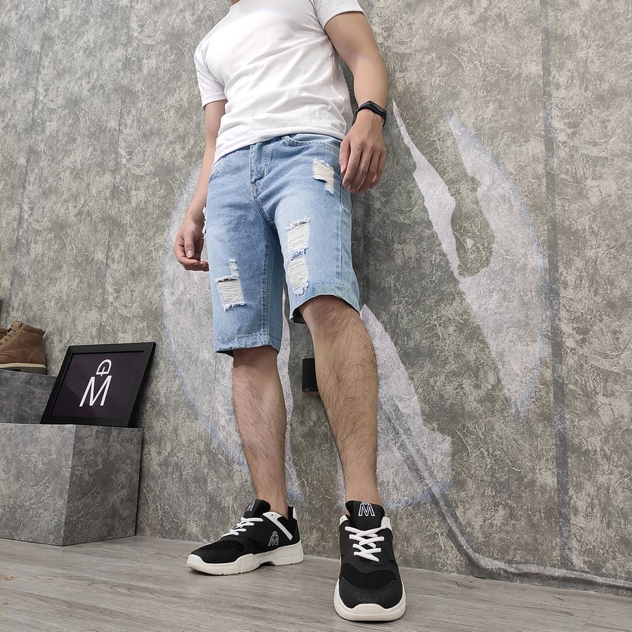 Quần Short Jeans Nam Q416 Xám Đậm