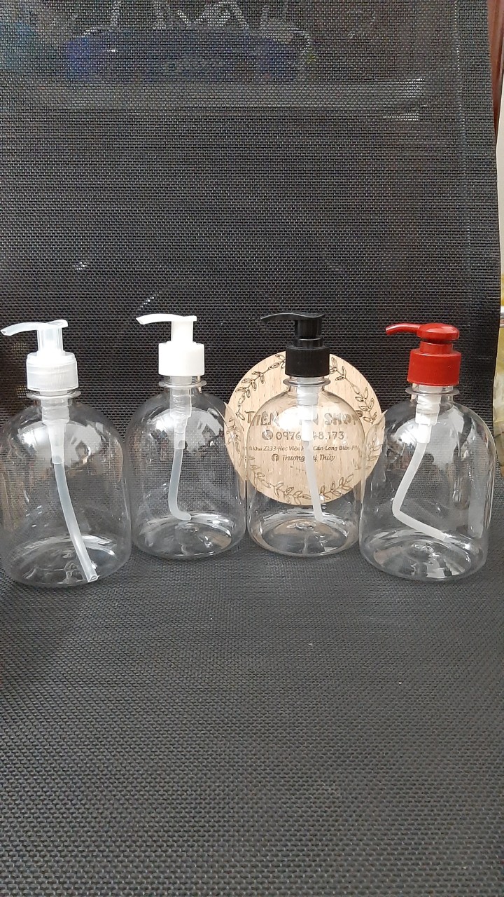 Chai nhựa trong 500ml vòi ấn