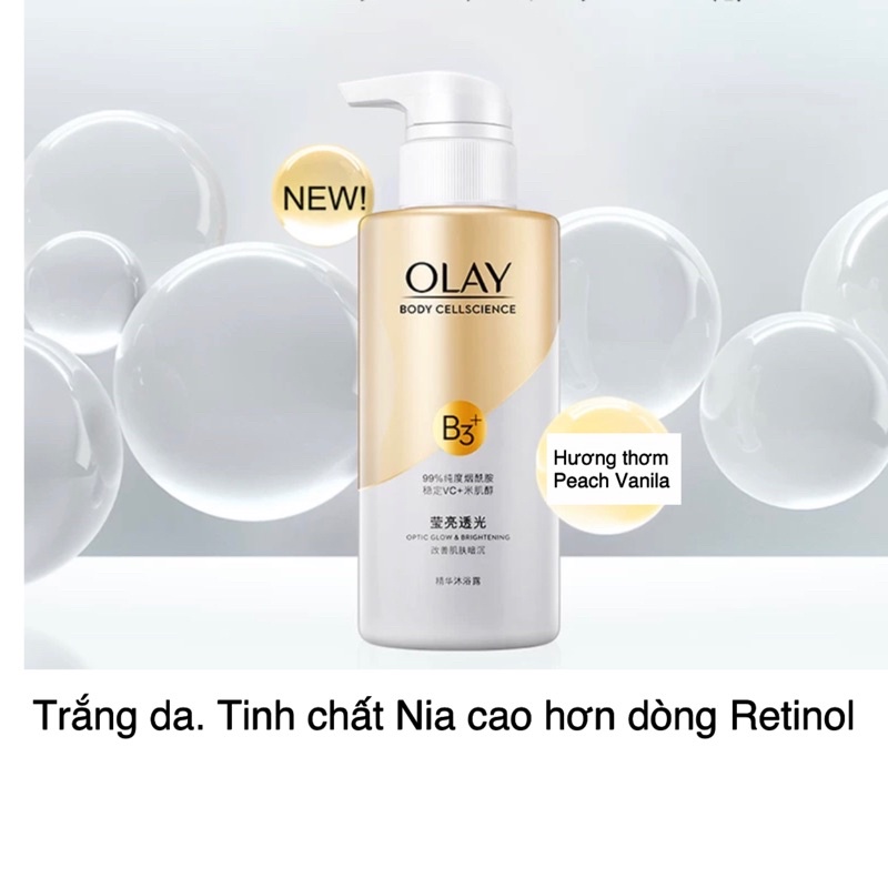 Sữa tắm olay B3 + vitamin C 500ml (trắng da dưỡng ẩm )