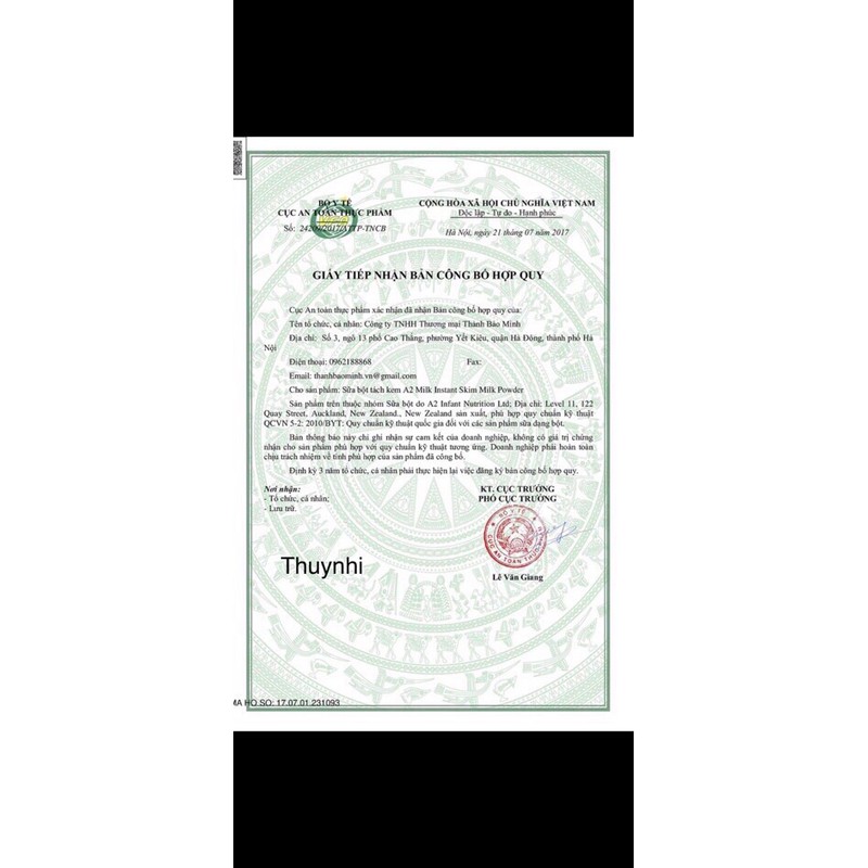 sữa nan nga số 1 (800)g