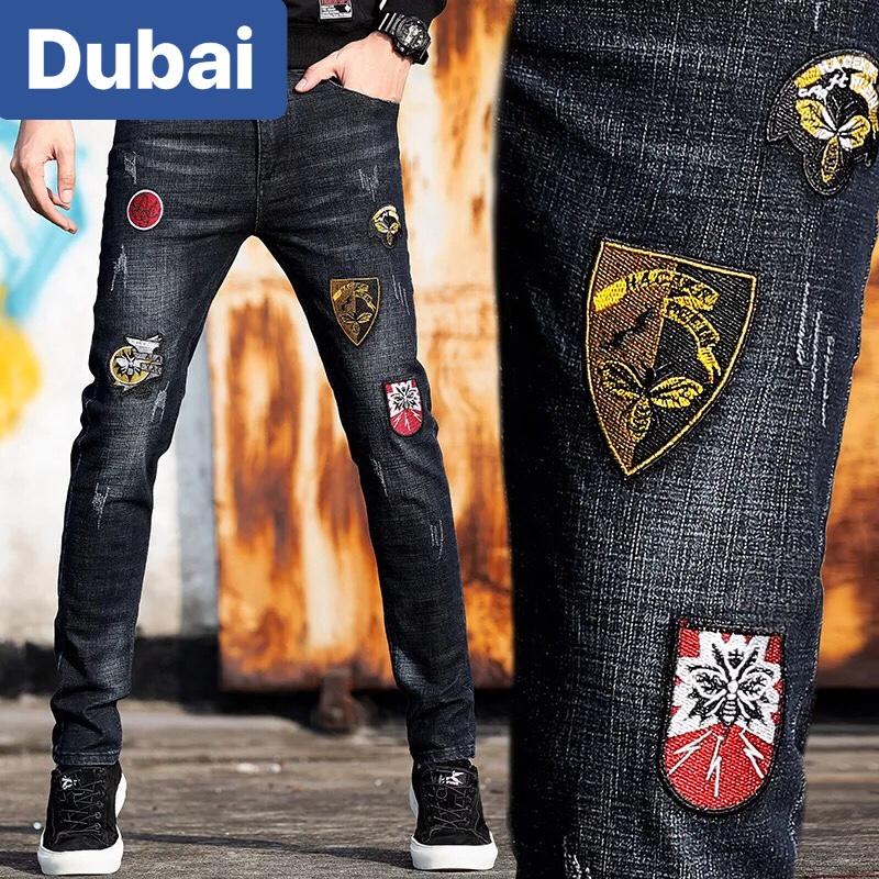 QUẦN JEAN NAM CHẤT BÒ ĐEN LOGO HACKER THIÊN TÀI SÀNH ĐIỆU DB-0946 CAO CẤP - DUBAI FASHION