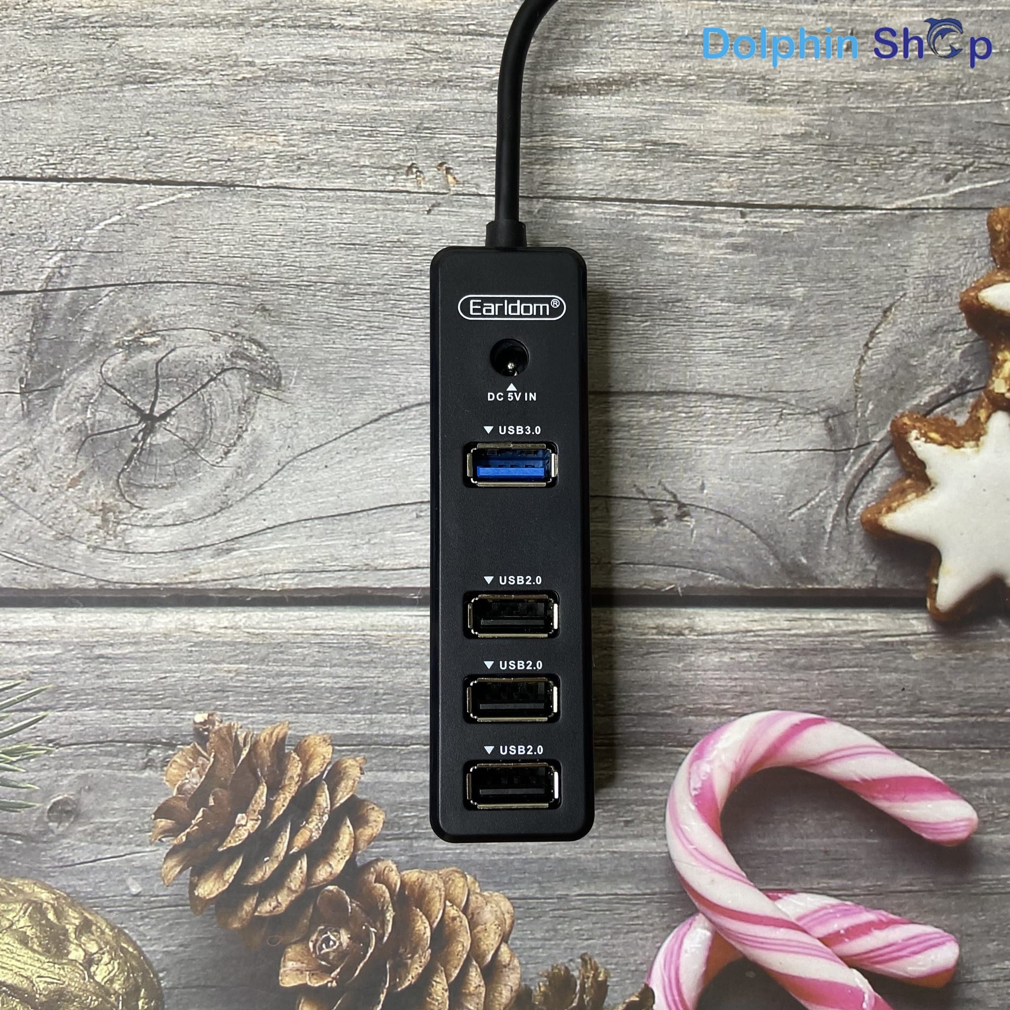 Hub Typec Chia 4 Cổng Usb Cho Laptop, Máy Tính Earldom HUB08 (Hỗ Trợ 3 Cổng USB 2.0 và 1 cổng USB 3.0)