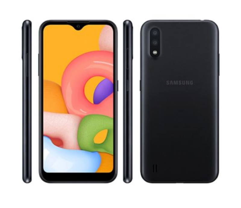 Điện thoại Samsung Galaxy A01 Ram 2GB - bộ nhớ trong 16GB, màn hình LCD 5.7 Inch HD+, hệ điều hành android 10, camera kép với camera chính 13MP, chip Snapdragon 439 8 nhân, dung lượng pin 3000 mAh - Hàng chính hãng.