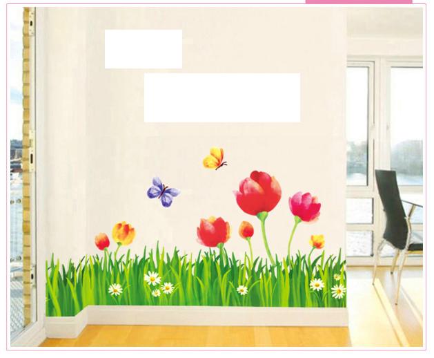 Decal trang trí tường - Chân Hoa Tulip lớn