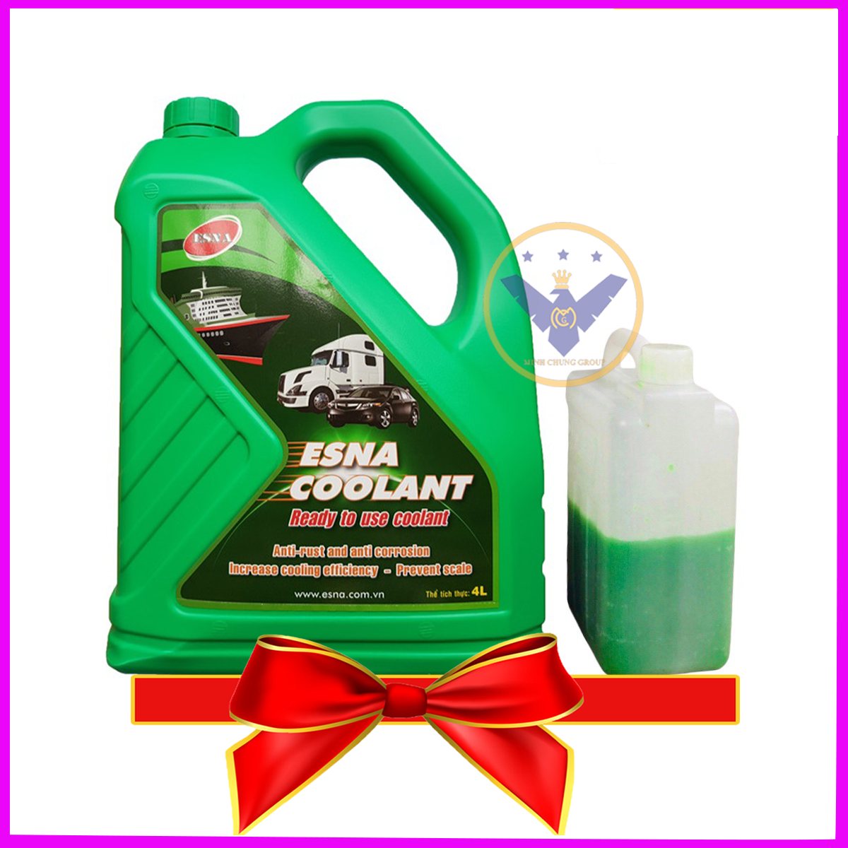 Nước làm mát động cơ ô tô (màu xanh) Esna Coolant can 4L