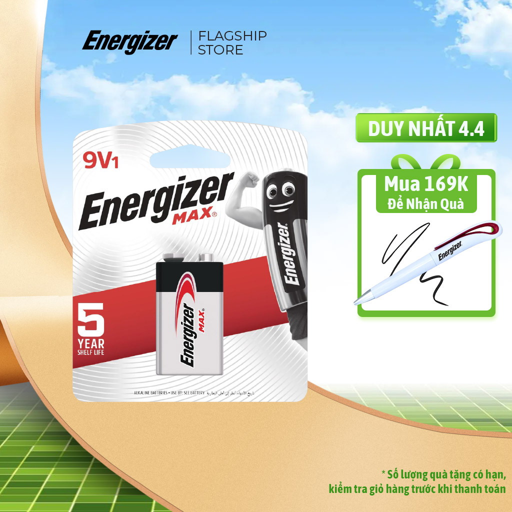 Pin Vuông 9V Energizer Max 522 BP1 - Vỉ 1 Viên