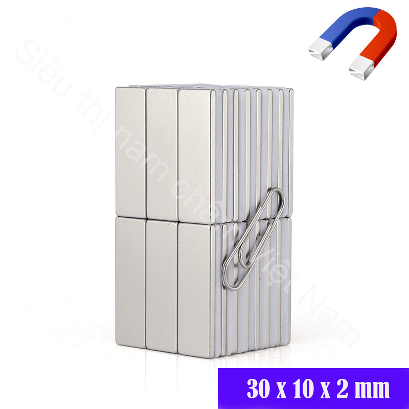 Permanent magnet nickel plated strong suction size 30x10x2mm