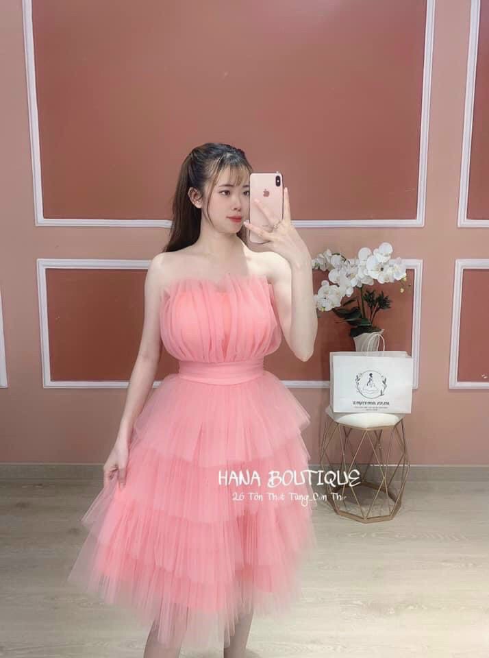 Đầm lưới cúp ngực 4 tầng đẹp mê ly phù hợp cho nàng đi chơi,đi dự tiệc có mút ngực