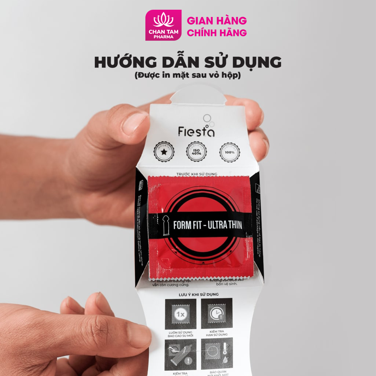 [CHE TÊN SẢN PHẨM] Bao cao su ôm sát siêu mỏng Fiesta Form Fit Ultra Thin – hộp 3 cái