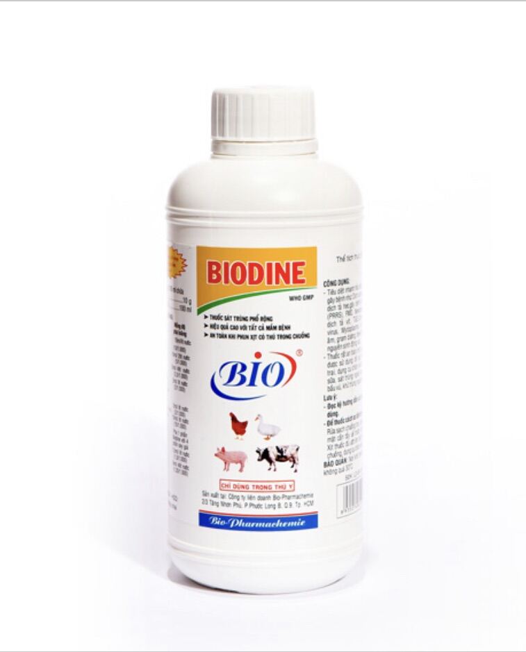 Dung dịch sát trùng biodine - chuyên sát trùng chuồng trại, dụng cụ, vết thương cho vật nuôi