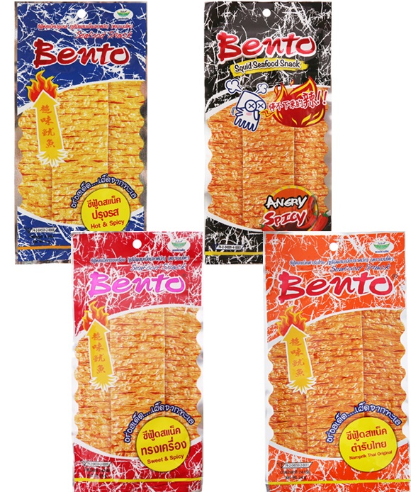 Snack Mực Bento Thái Lan Siêu Cay - Bim Bim Mực Bento Gói Lớn 20gr Ăn Cực Đã - Taiwan Foods