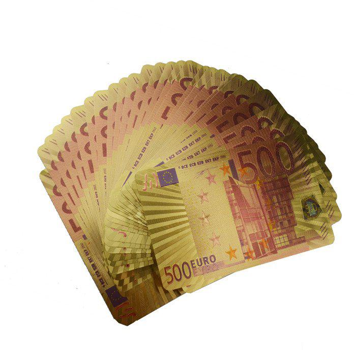 Bộ Bài Tây Mạ Vàng Hình Dolar, Euro Tiện Dụng