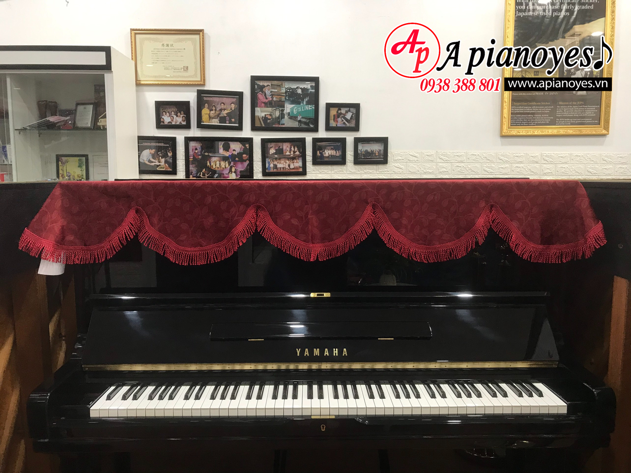 [HCM]Khăn phủ đàn piano cơ Gấm Đỏ Cao Cấp