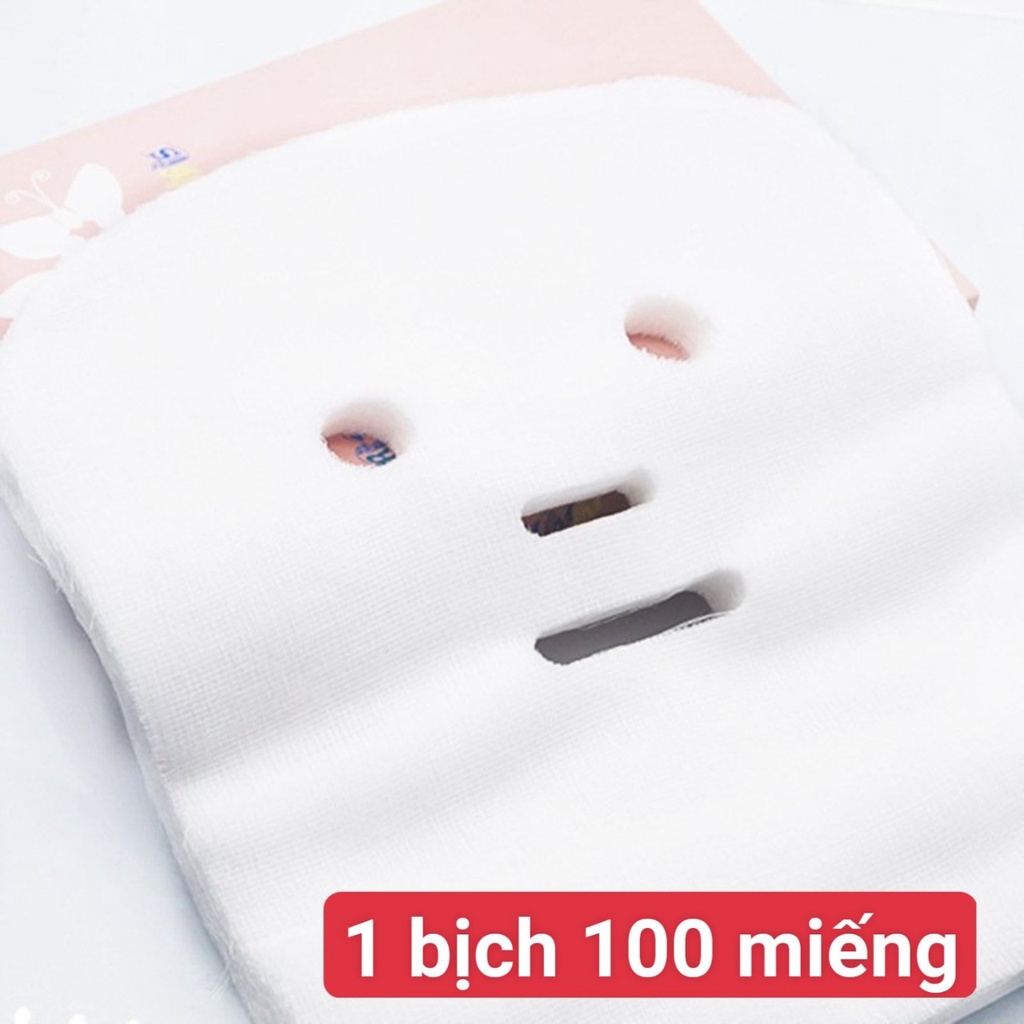 bộ 100 Miếng Gạc Đắp Mặt Nạ - Gạc 100% Cotton