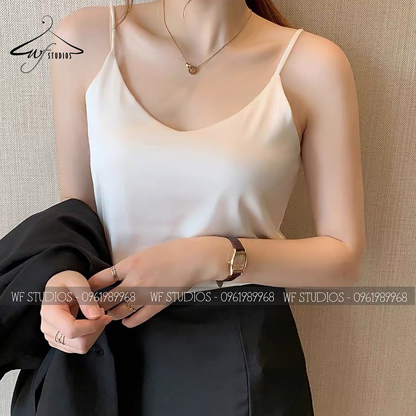 Áo hai dây nữ lụa cao cấp, mát, mịn, không nhăn - AD01 - wfstudios