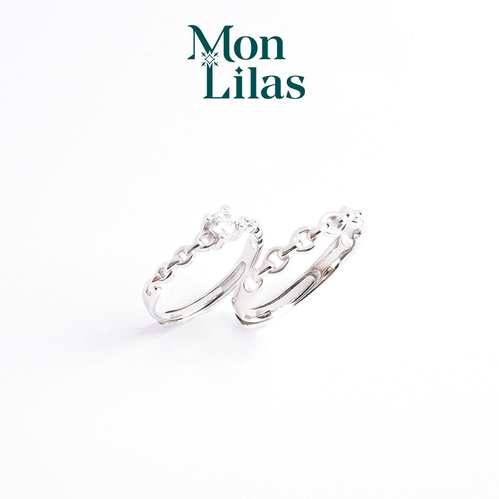 Nhẫn đôi bạc Dilys Mon Lilas  N112103/N112104