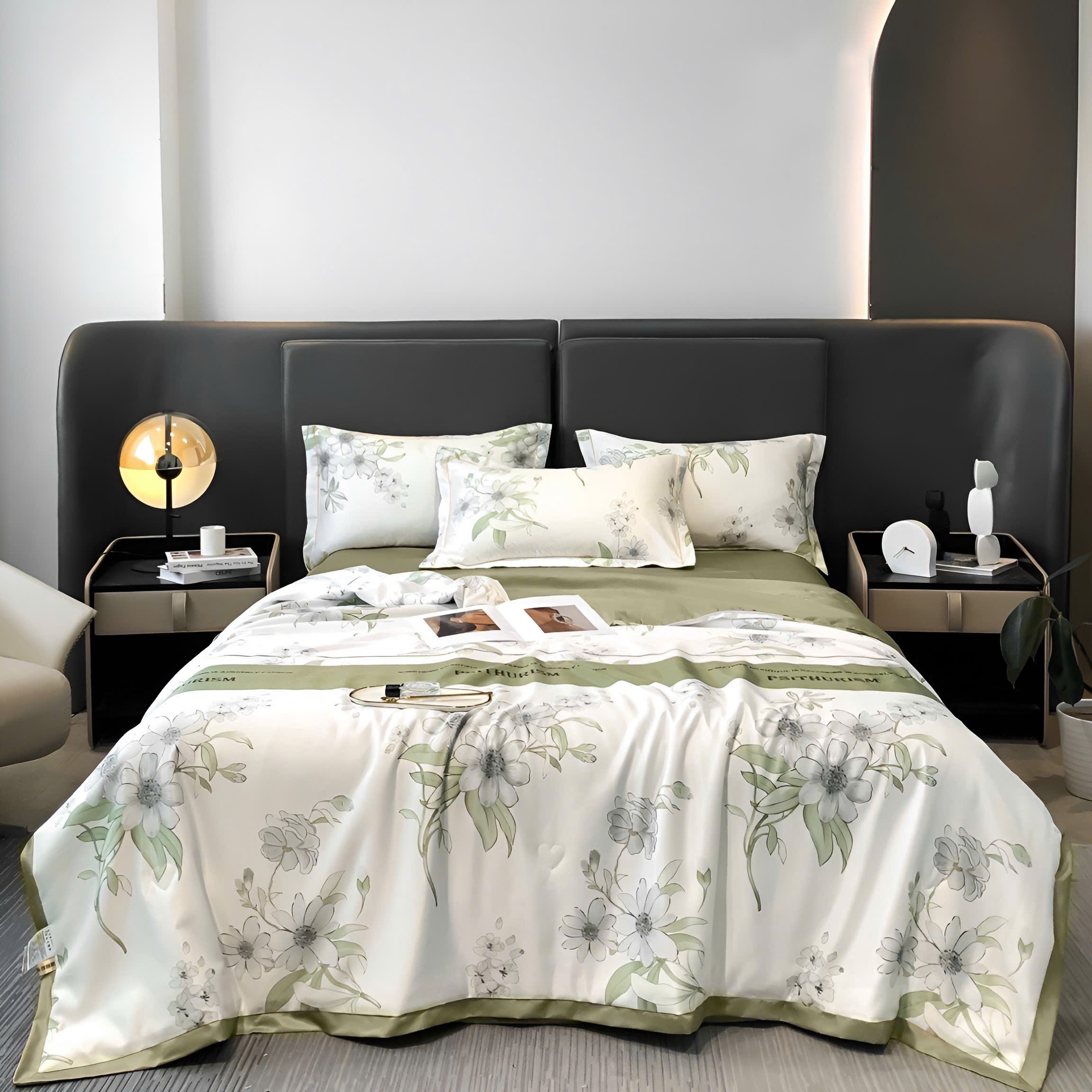 Bộ Set Đủ Bộ Chăn ga LỤA THÁI CHĂN HÈ, Phi Lụa, Cotton Lụa Hàng Nhập Khẩu 4 Món Siêu Đẹp Mát Lạnh - KiMi Decor