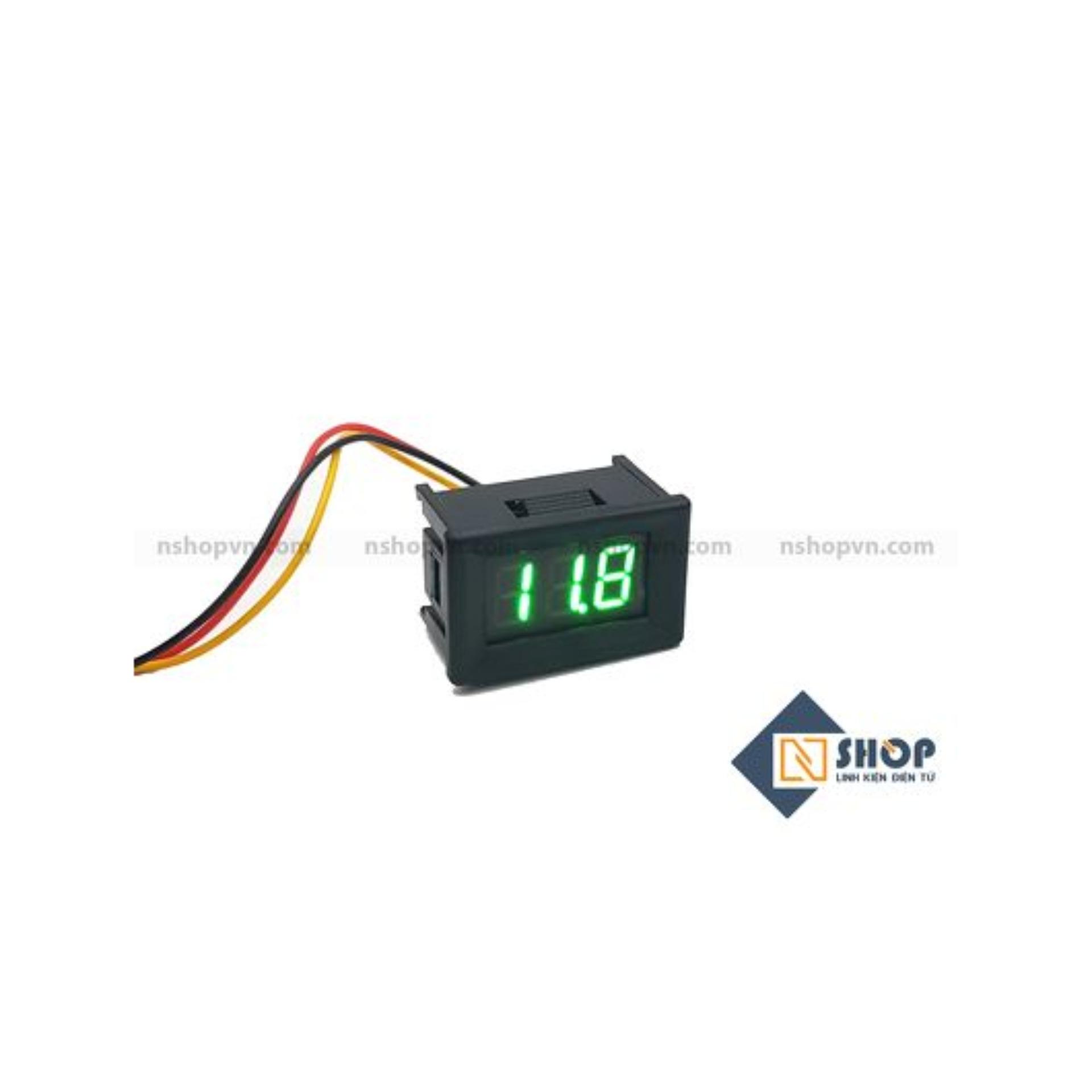 Đồng hồ đo điện áp 3 dây 100VDC Xanh Lá