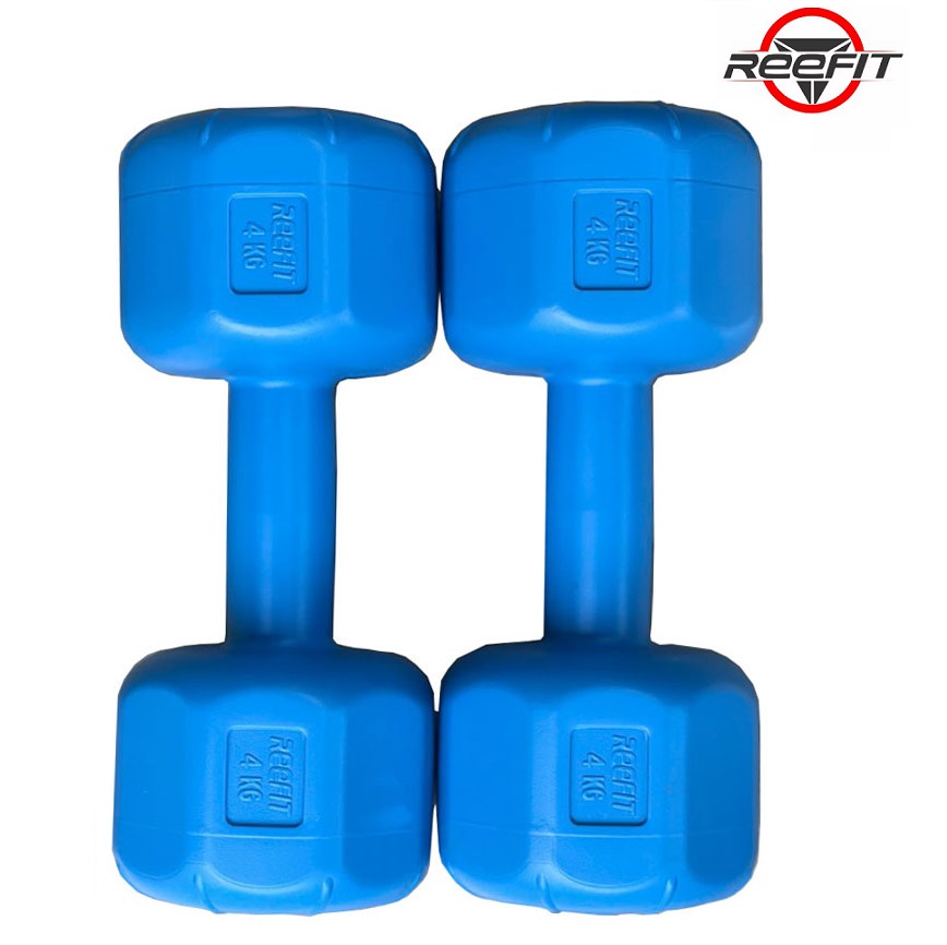 Tạ tay nhựa bát giác 4kg Reefit đã có ruột (1 cái)