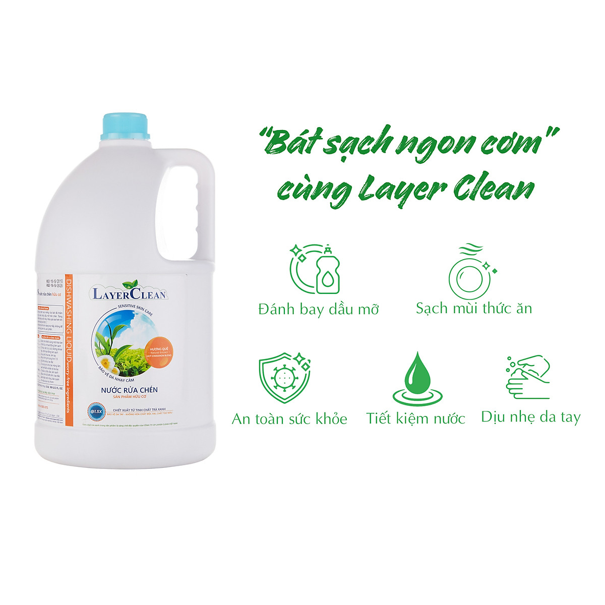 [HCM]Nước rửa chén hữu cơ Layer Clean - can 5L