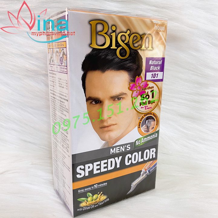 ( Số 101 ) Nhuộm Tóc phủ bạc MÀU ĐEN dạng kem Cho Nam Giới Bigen Men’s Speedy Color