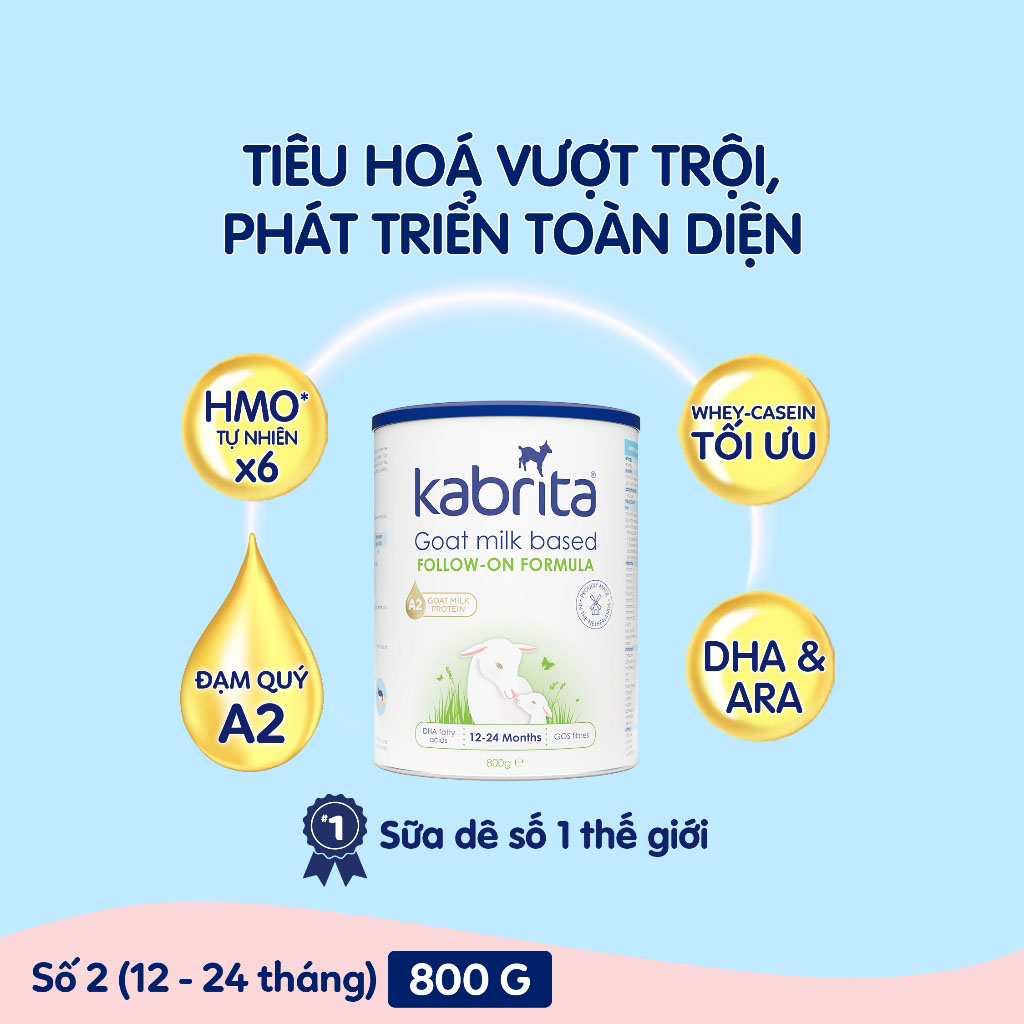 [Mẫu mới] Sữa dê Kabrita Số 2 800g (1-2 tuổi)