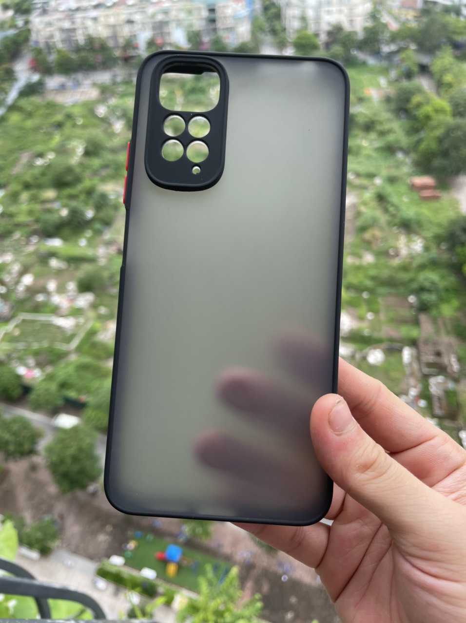 Ốp lưng cho Xiaomi Redmi Note 12 Pro 4G nhám viền màu che camera (đen)