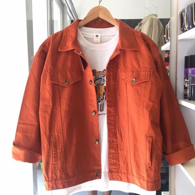 ÁO KHOÁC KAKI MÀU CAM FOME RỘNG NAM VÀ NỮ MẶC  RẤT CHẤT. 0KS16