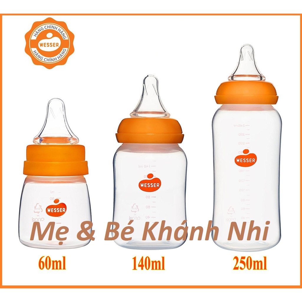 BÌNH SỮA CHO BÉ - BÌNH SỮA WESSER CỔ HẸP 140ML