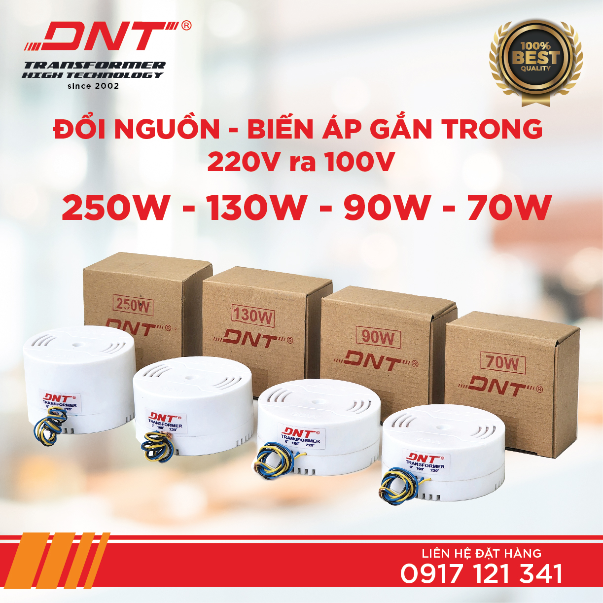ĐỔI NGUÔN GẮN TRONG 220V RA 100V DNT