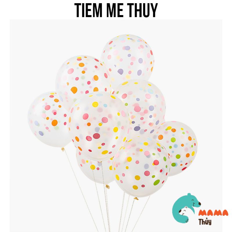 Bóng trong trang trí sinh nhật họa tiết chấm bi - 10c