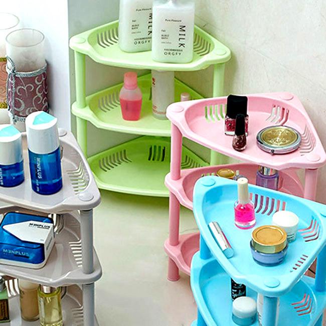 Kệ Góc Nhựa 3 Tầng Tiện Lợi, Gọn Gàng, Đựng Dụng Cụ Nhà Bếp, Phòng Khách, Phòng Ngủ