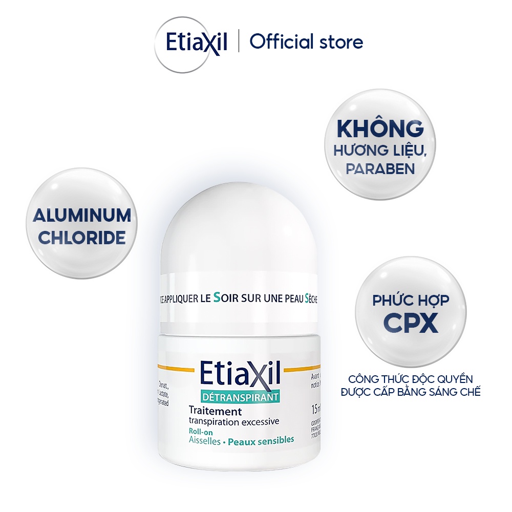 Lăn khử mùi Etiaxil lăn nách etiaxil xanh đỏ nâu 15ml nam nữ khử mùi hôi nách thâm ngăn mồ hôi chính hãng pháp