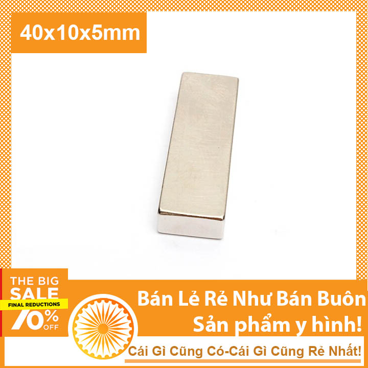 Nam châm đất hiếm 40x10x5mm siêu mạnh