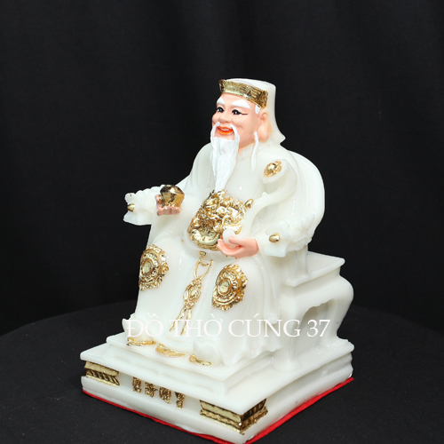 [  Cao 19 cm ] TƯỢNG THẦN TÀI THỔ ĐỊA MÀU TRẮNG - MS 31  [ COMPOSITE + BỘT ĐÁ  ]