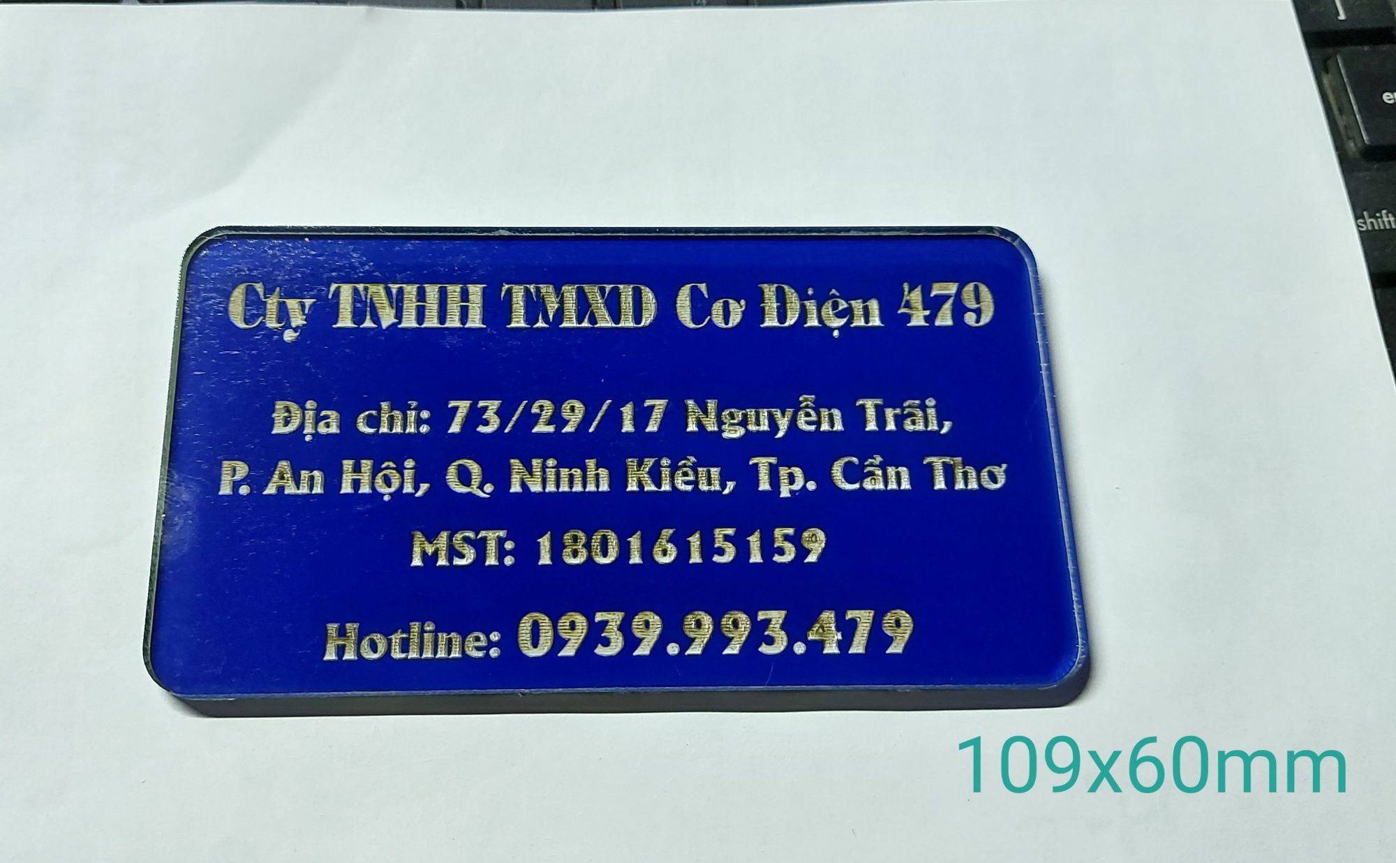 Combo 10 Bảng tên mica 109x60