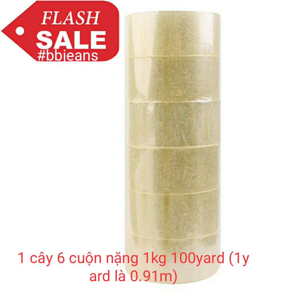 [HCM]1 Cuộn Băng Keo Dán Thùng Trong (Đục) 100Y - 1 cuộn băng keo TL 1.1kg/ cây giá sỉ