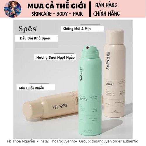 [GIẢM 5% ĐƠN 129K]Dầu gội khô Spes