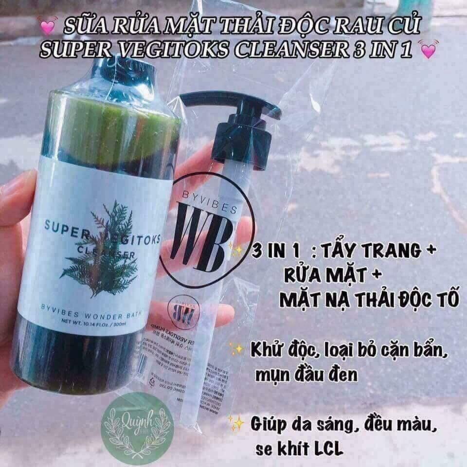 SỮA RỬA MẶT rau củ Super Vegitoks Cleanser thải độc 300ml