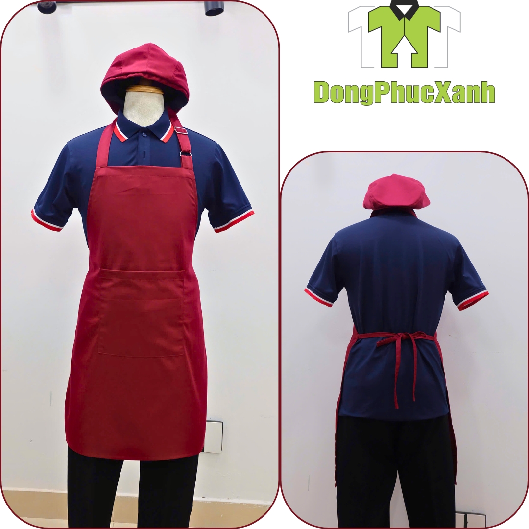 Tạp dề màu Đỏ Đô Hàng Cao Cấp