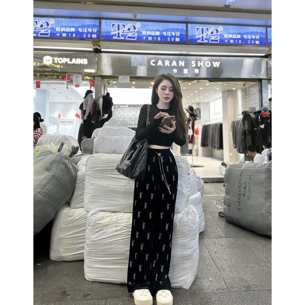 Set bộ 3 món siêu HOT áo ống kèm áo croptop dài tay kèm quần dài suông cá tính, tôn dáng MTB
