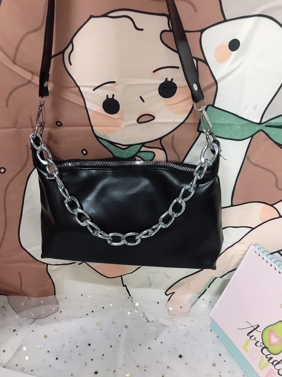 Túi kẹp nách dây xích da PU S058