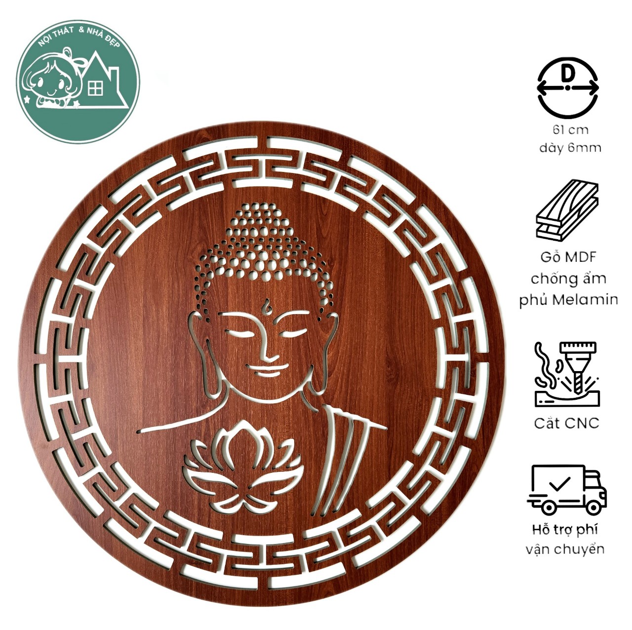 Đồ trang trí ban thờ màu Đỏ cánh gián kích thước 61cm