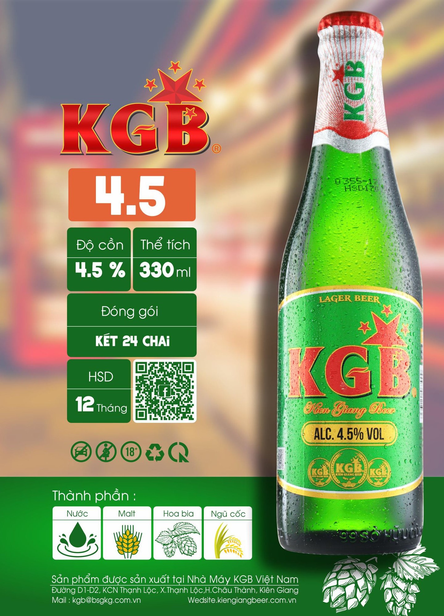 Bia KGB lon STD 4.5 vol